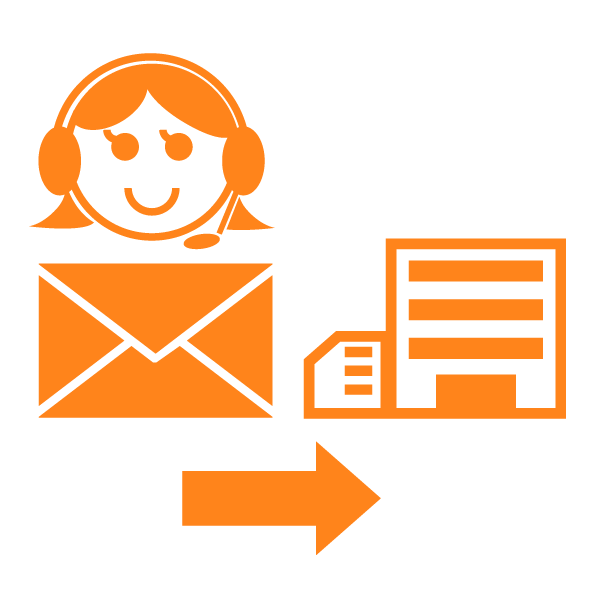 貴社の電話を転送で受け、簡単な用件や連絡先を確認し、メールでお伝えします。